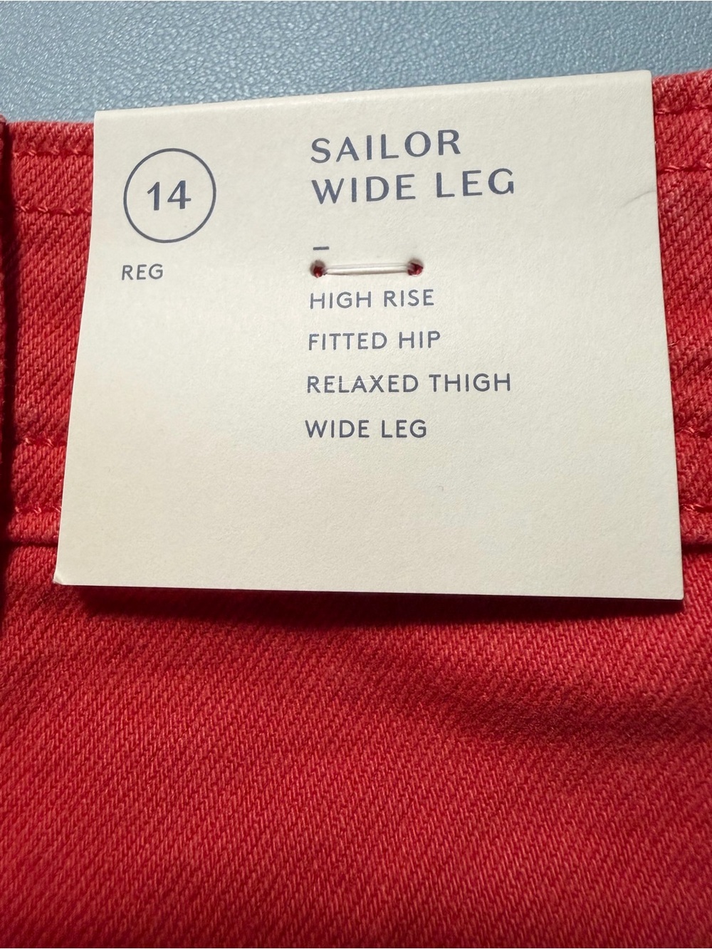 Universal Thread High Rise Sailor Wide Leg Jeans Red Womens 14 New - Picture 4 of 6